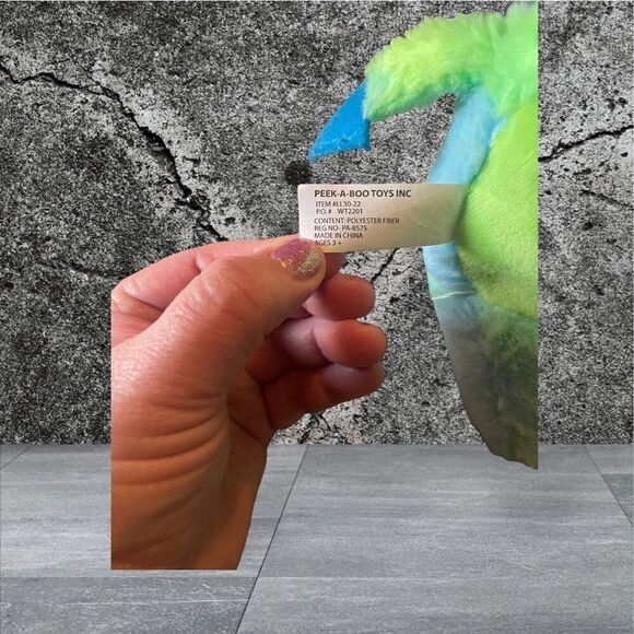 Peek-a-boo Toys Inc Kids Multicolor Polyester Fiber Dragon Plush Toy - Picture 4 of 10